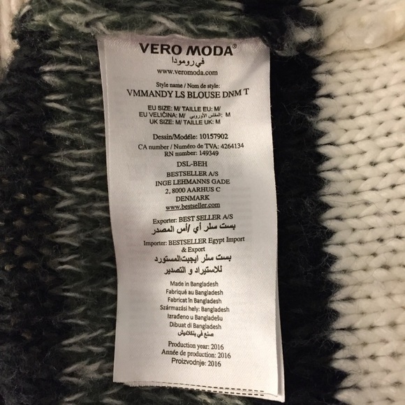 Vero Moda Striped Knit Sweater Size Med - Picture 7 of 8